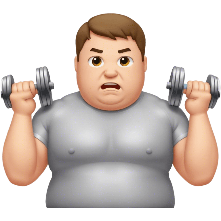 fat guy lifting dumbbell emoji