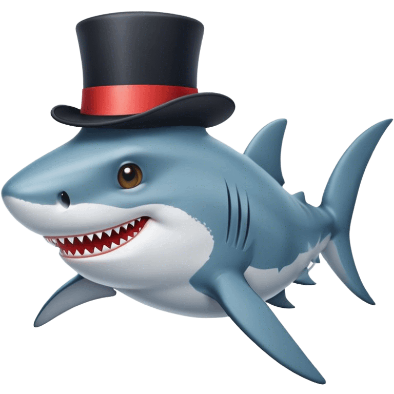 Shark with a top hat emoji