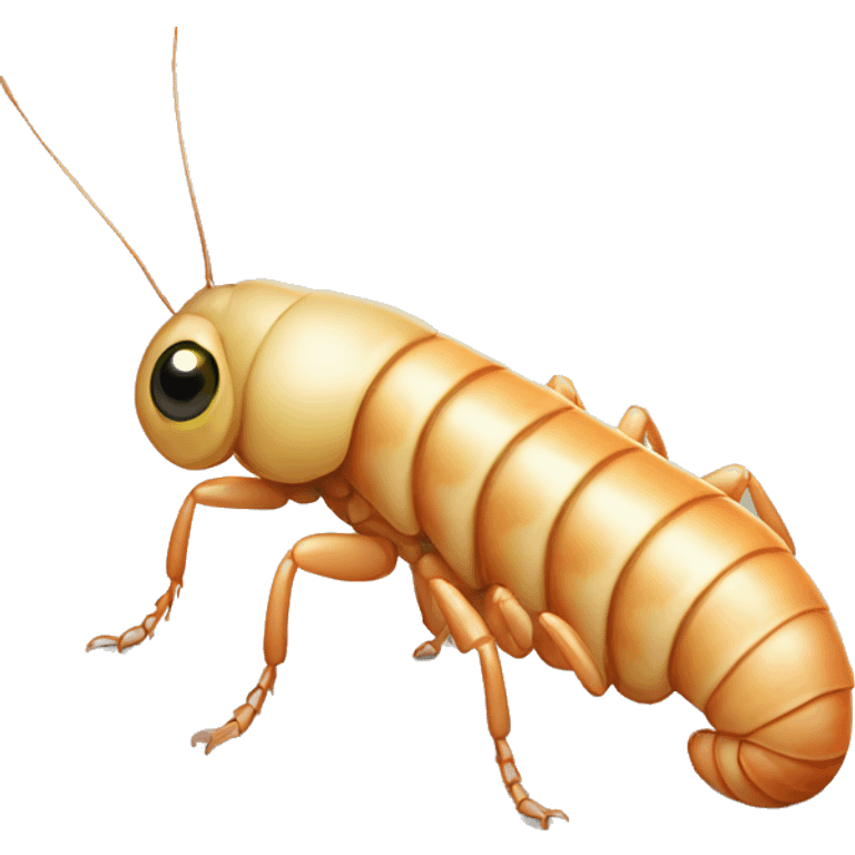 Beige Grasshopper centipede prawn adorable eyes long antennae emoji