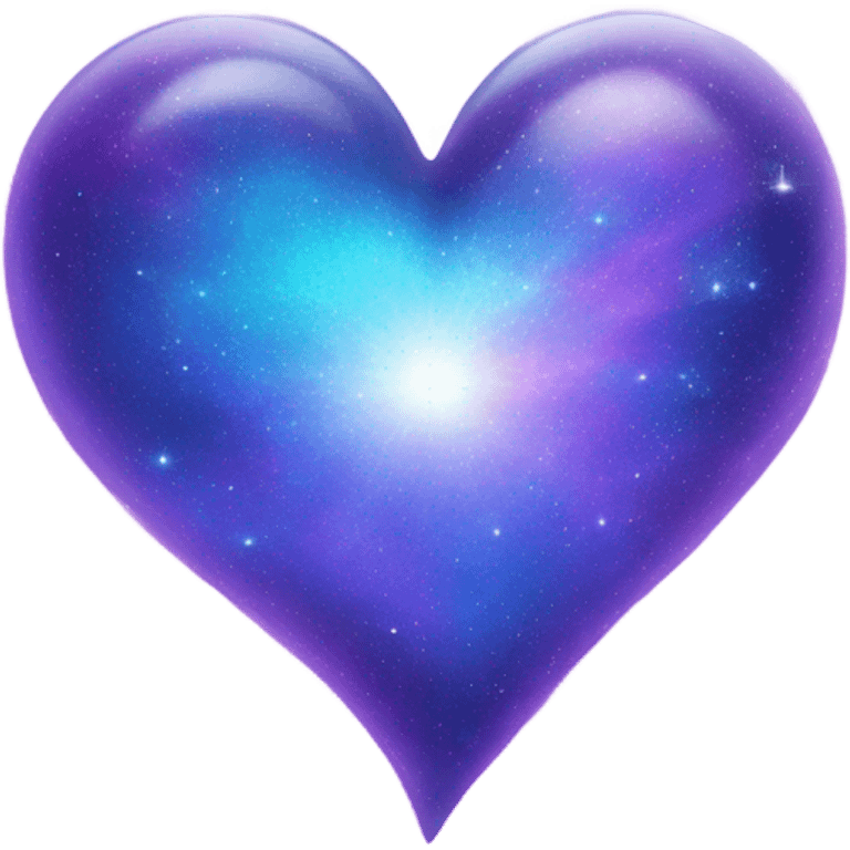 Shiny purple blue cosmic heart  emoji