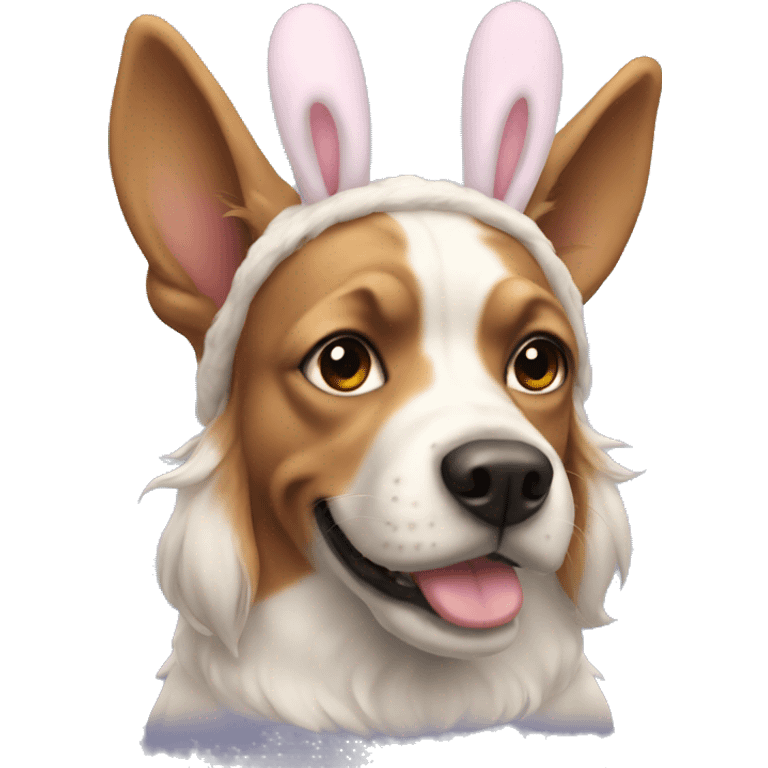 Dog with bunny ears emoji