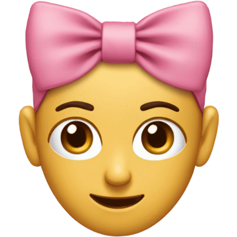 Samoyède avec un noeud rose  entre les oreilles emoji