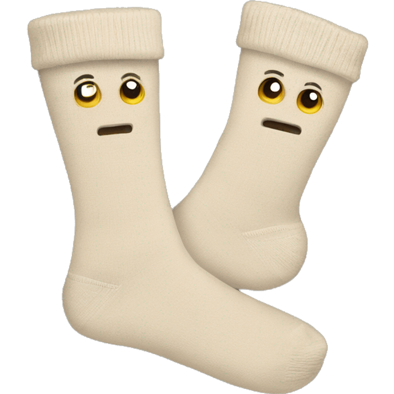 Two beige home socks emoji