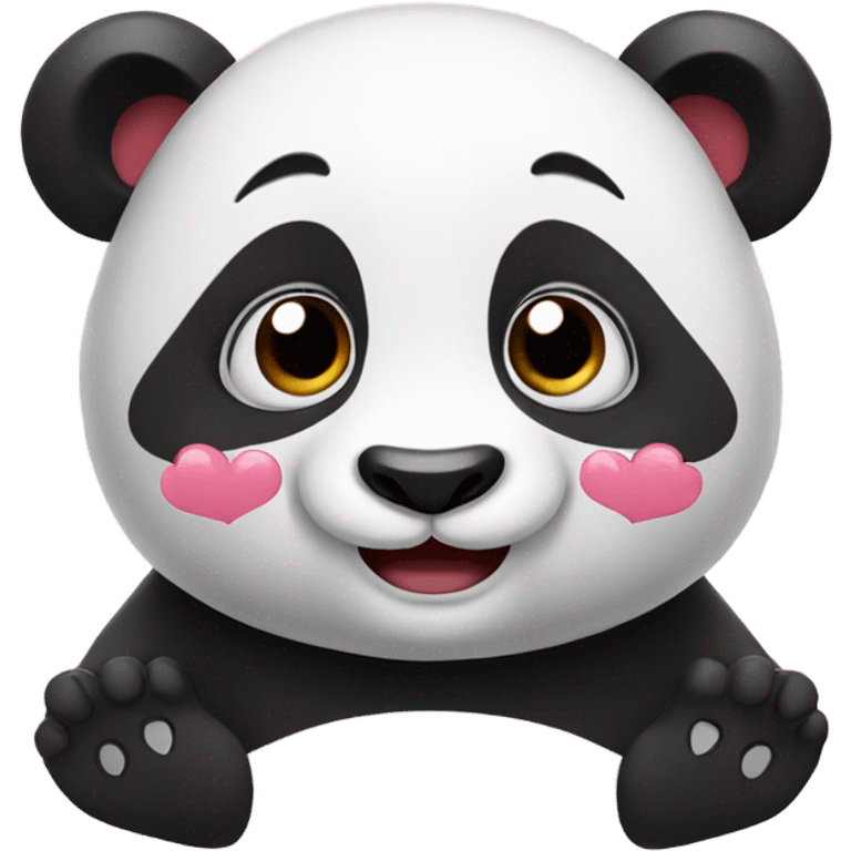 Panda with hearts and smile emoji