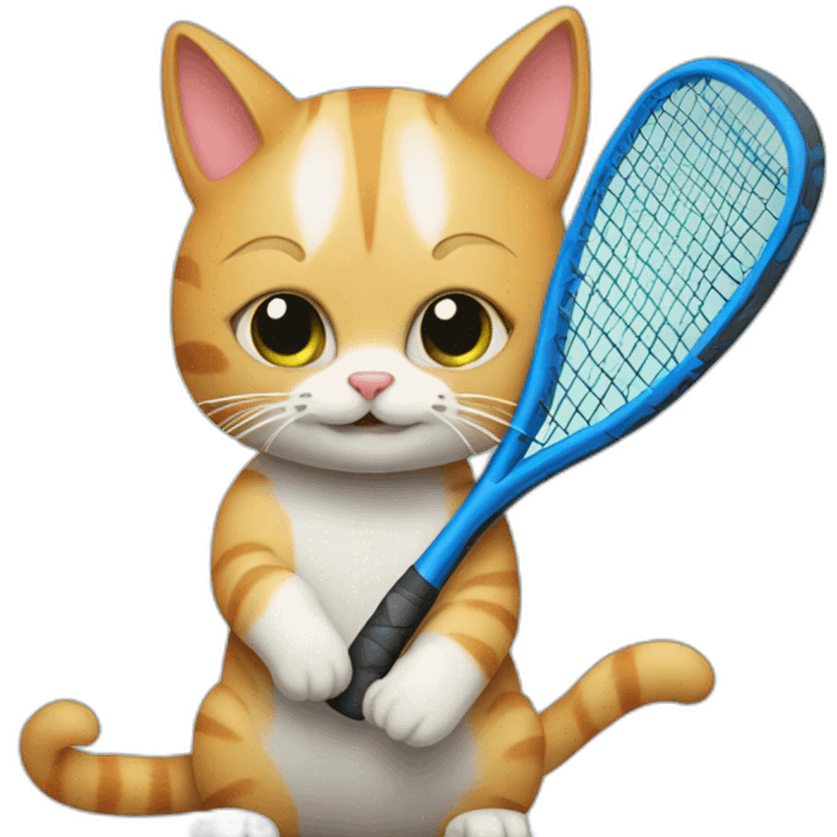 cat playing padel emoji