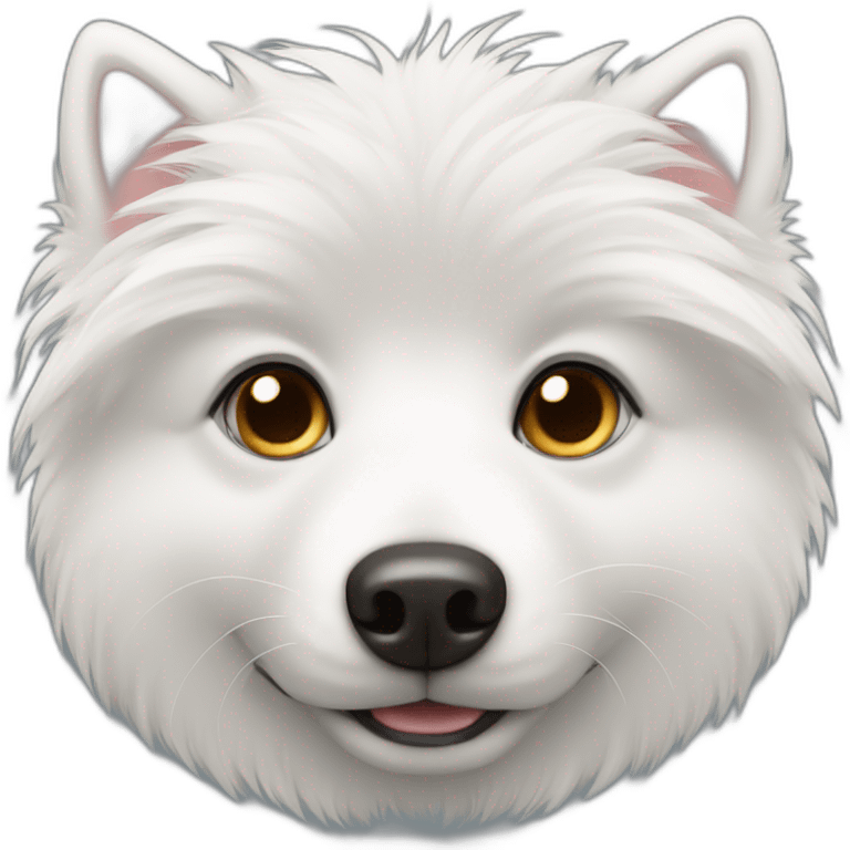 Black Little White spitz head emoji