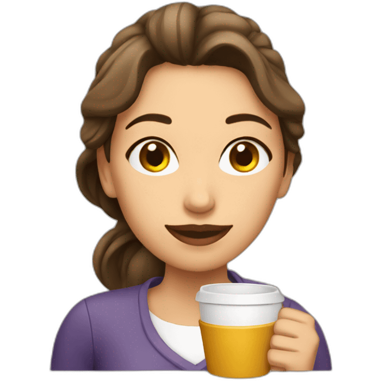 Mujer tomando café emoji