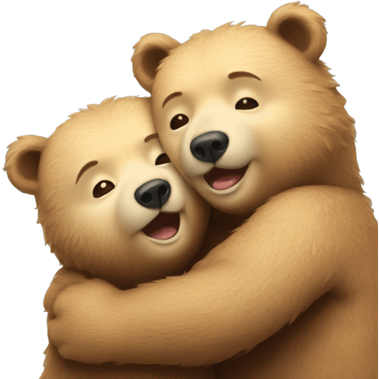 Happy bears cuddling  emoji