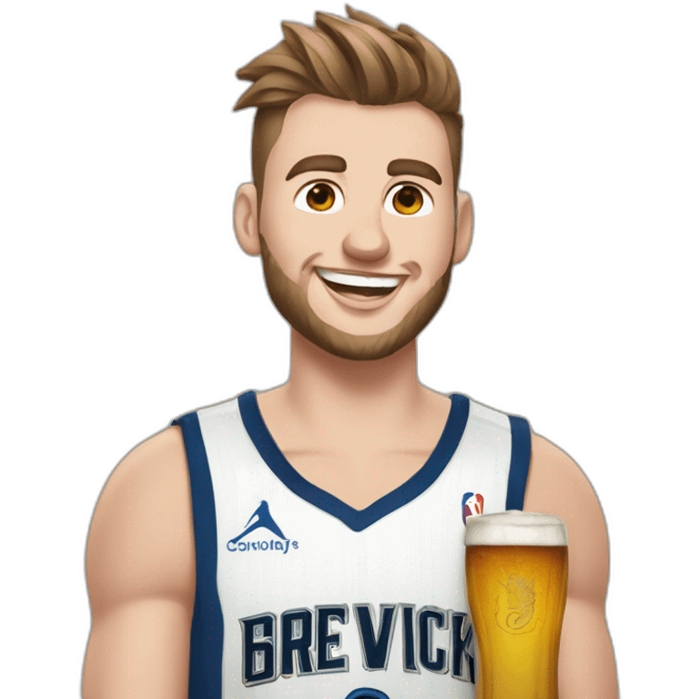 Luka Doncic avec une bière emoji