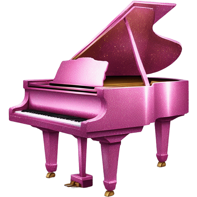 Pink glitter grand piano  emoji