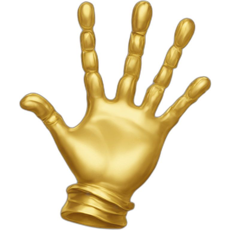 hand with gold rinfs emoji