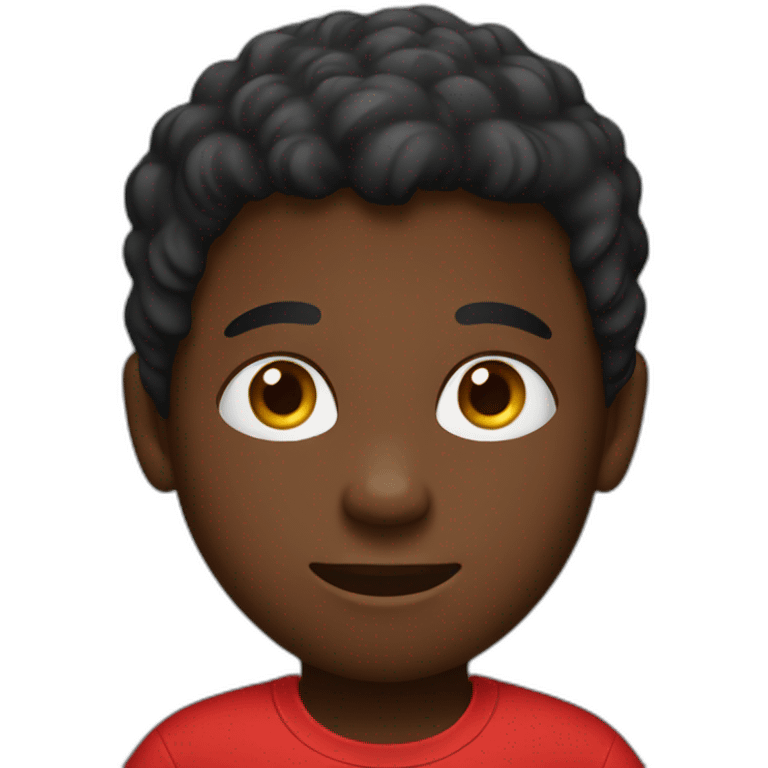 Black boy with red t shirt emoji