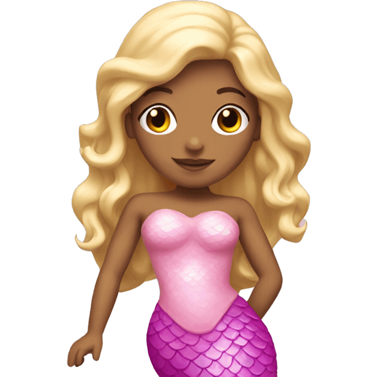 Pink blonde mermaid emoji