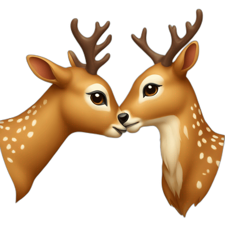 kissing deer emoji