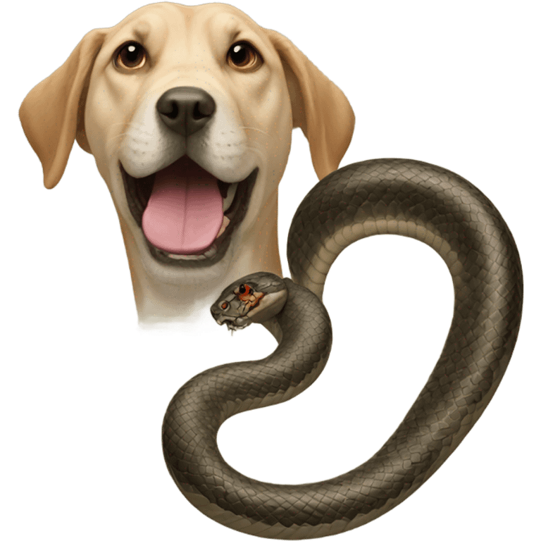 a snake with the head of a dog emoji