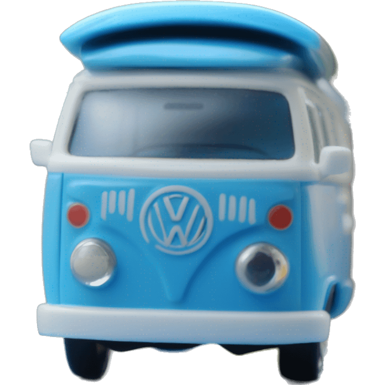 Side view Mattel hot wheels Volkswagen Kool Kombi tooned car.blue  emoji