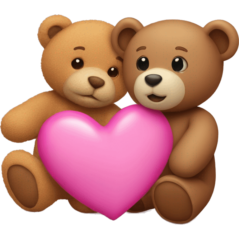 Pink heart and teddy bear emoji