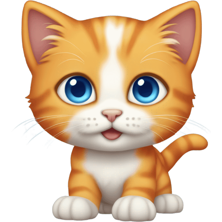 Orange kitten with blue eyes looking at me emoji