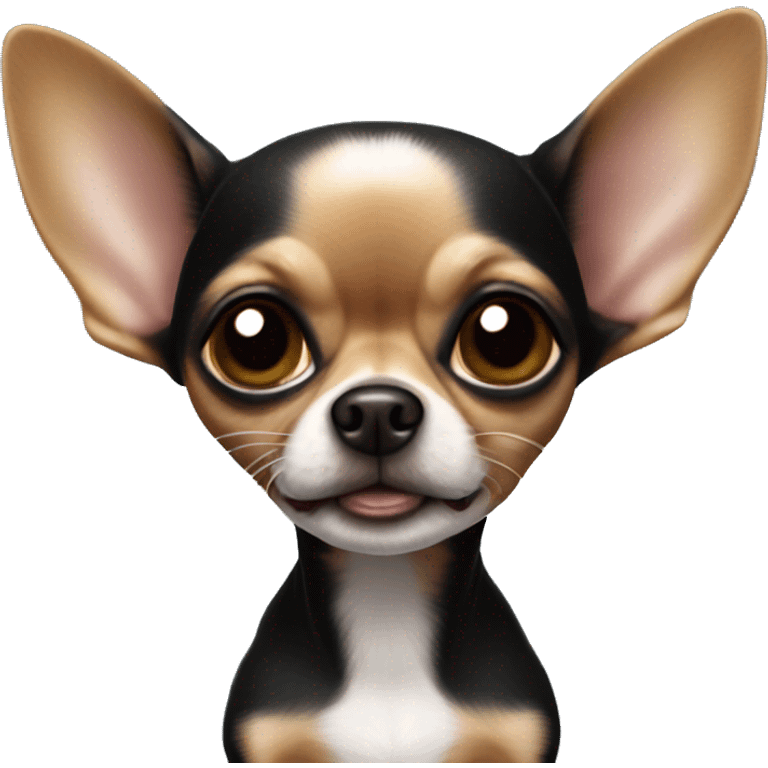 Black and brown chihuahua as an alien emoji