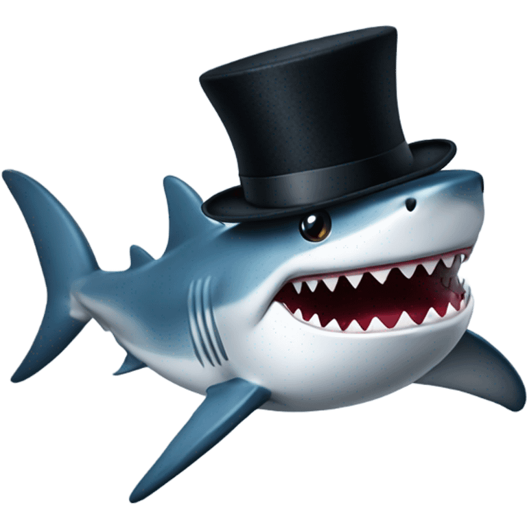 Shark with a top hat emoji