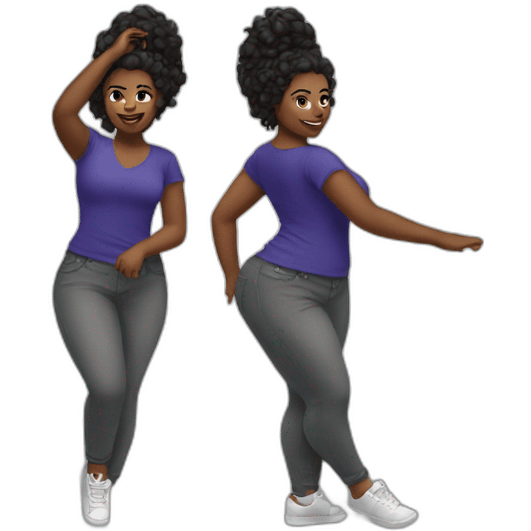 Full body Curvy girl dancing emoji