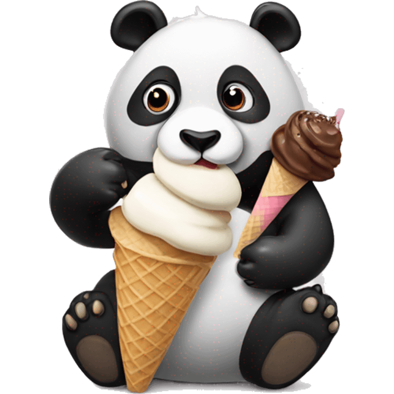 Panda eating ice cream emoji