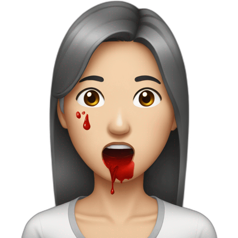 asian woman nosebleeding emoji