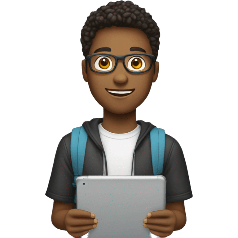 student with ipad emoji