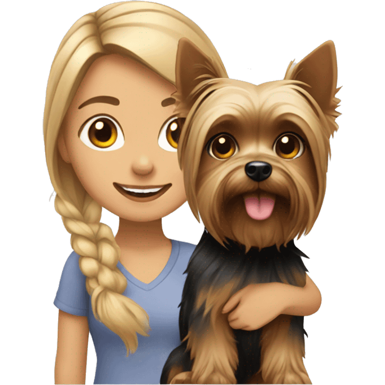 girl with Yorkshire terrier emoji