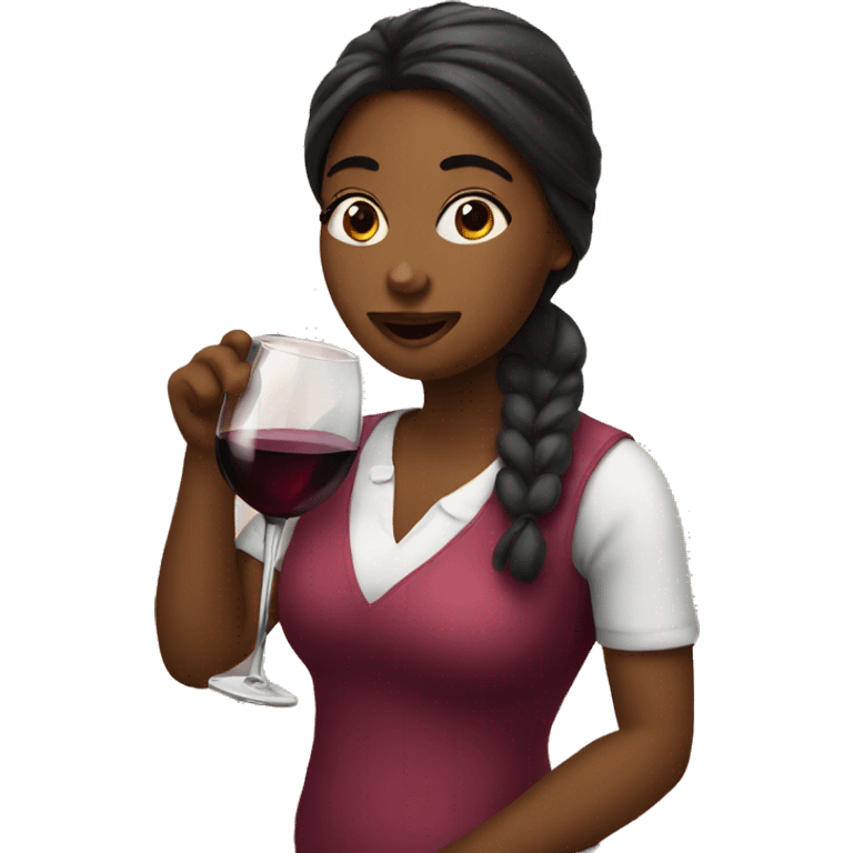 girl drinking wine emoji