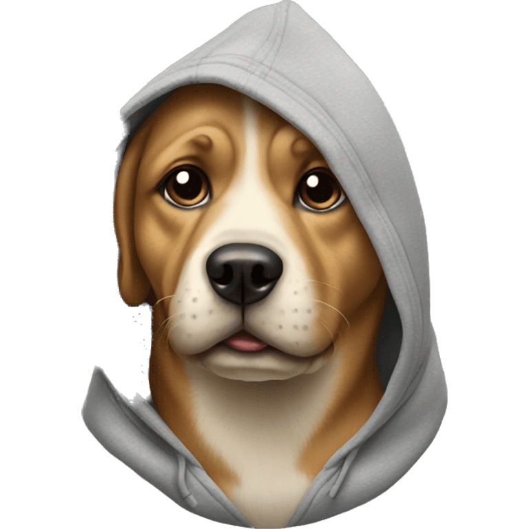 Dog wearing hoodie emoji