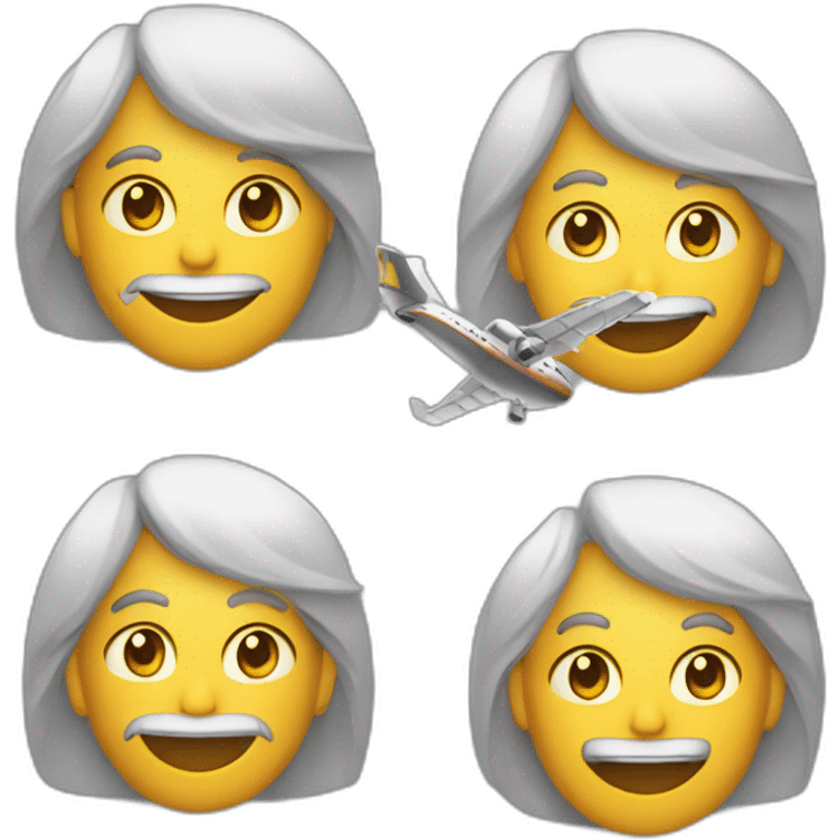 Tour jumelles avec un avion qui fonce dessus emoji