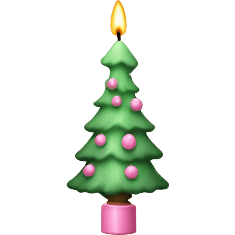 baby pink candle shaped christmas tree emoji