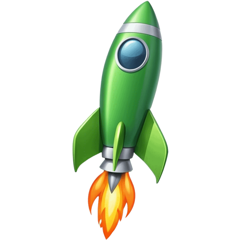 cinematic realistic 3d green Rocket signboard emoji