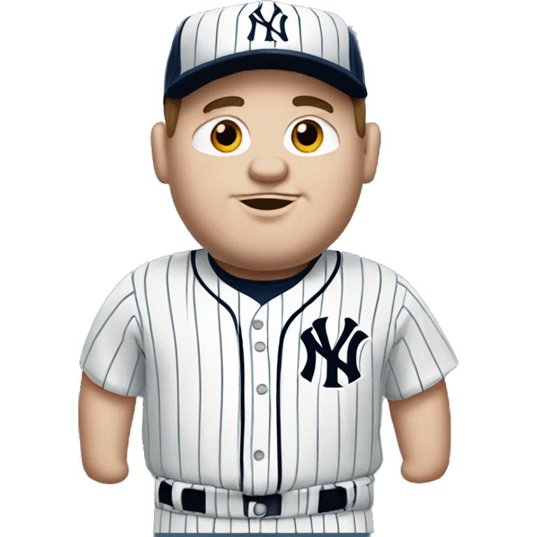 White chubby man with the jersey of the New York Yankees  emoji