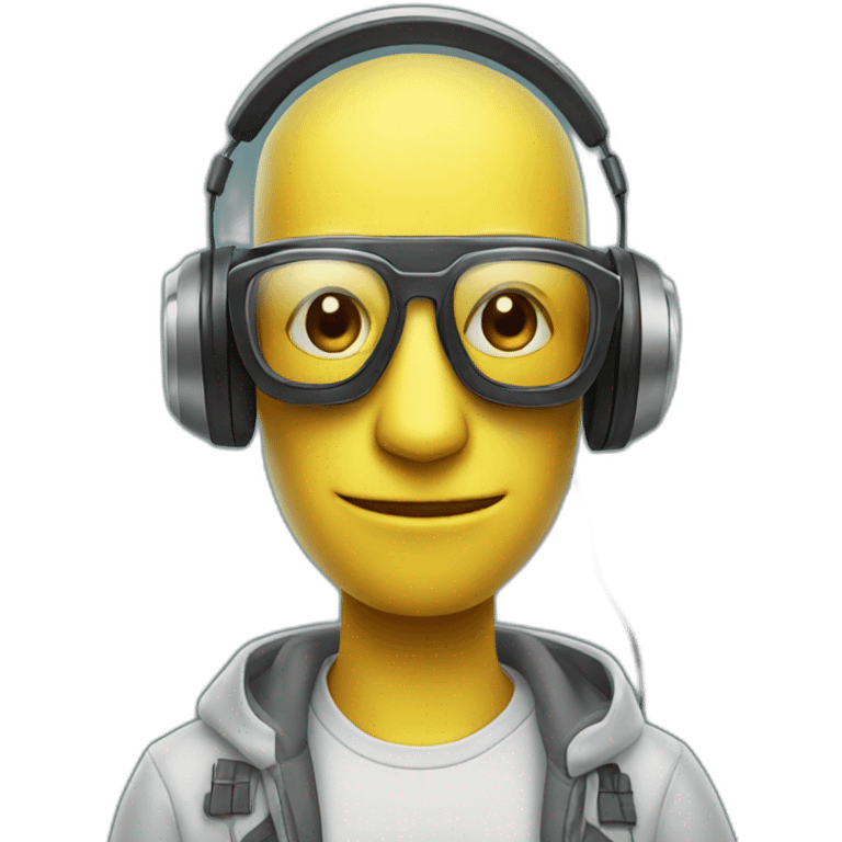 cool robot with glasses and headphones emoji