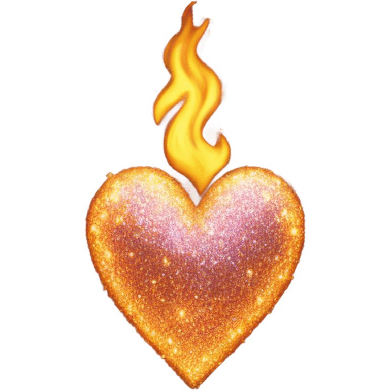 Sparkly letters RH in a flaming heart emoji