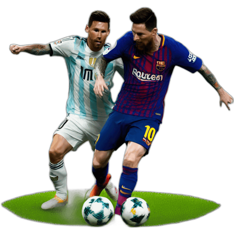 Messi hitting Ronaldo emoji