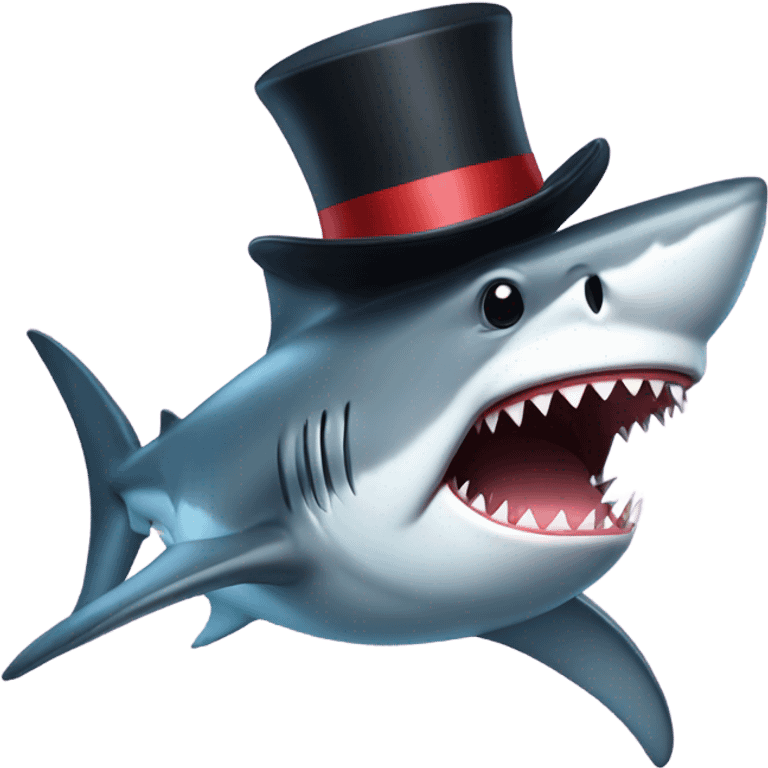 Shark with a top hat on the bottom  emoji