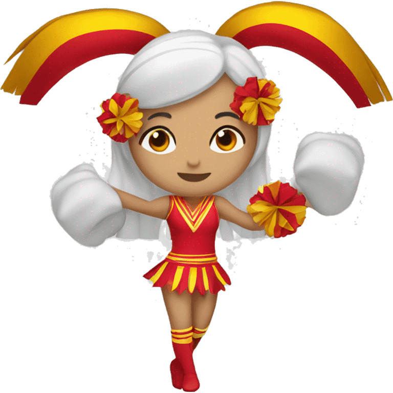 Mexican cheerleader with Red and gold colors emoji