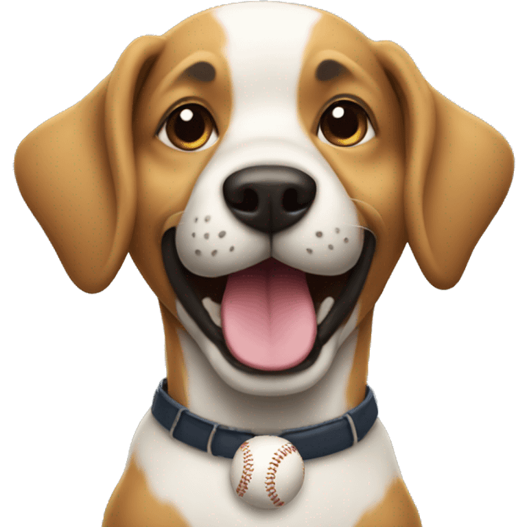 Dog playing baseball emoji