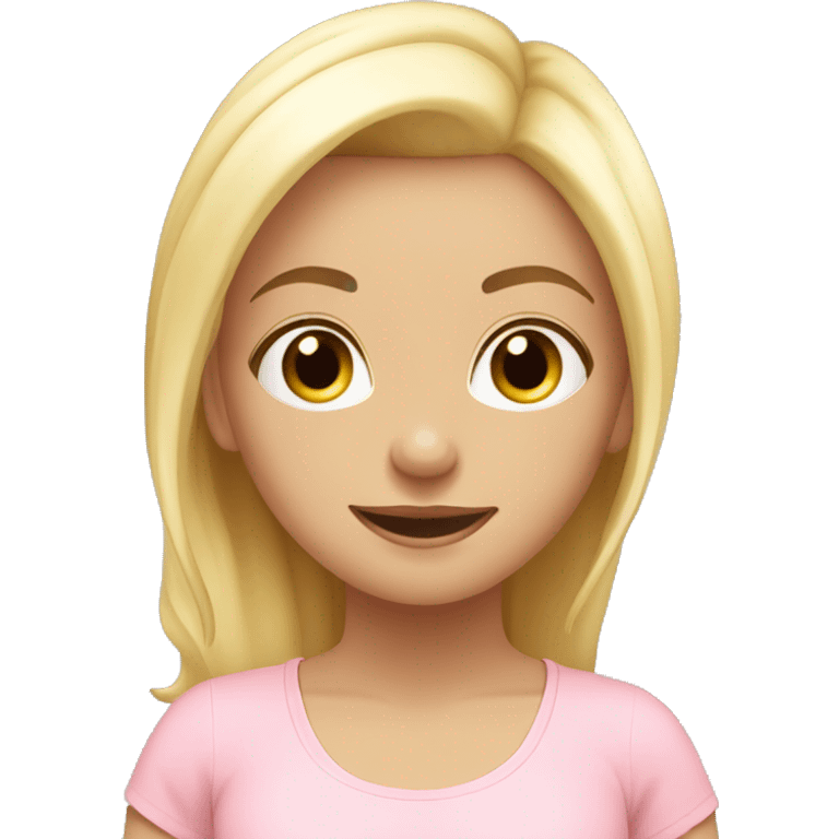 blonde yoga girl light pink clothes n emoji