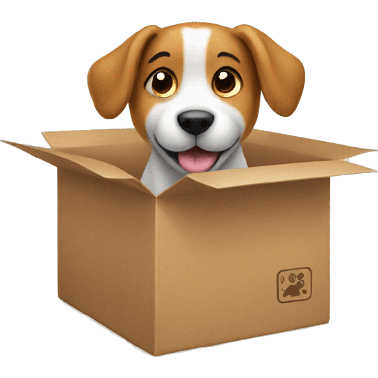 Dog playing box emoji