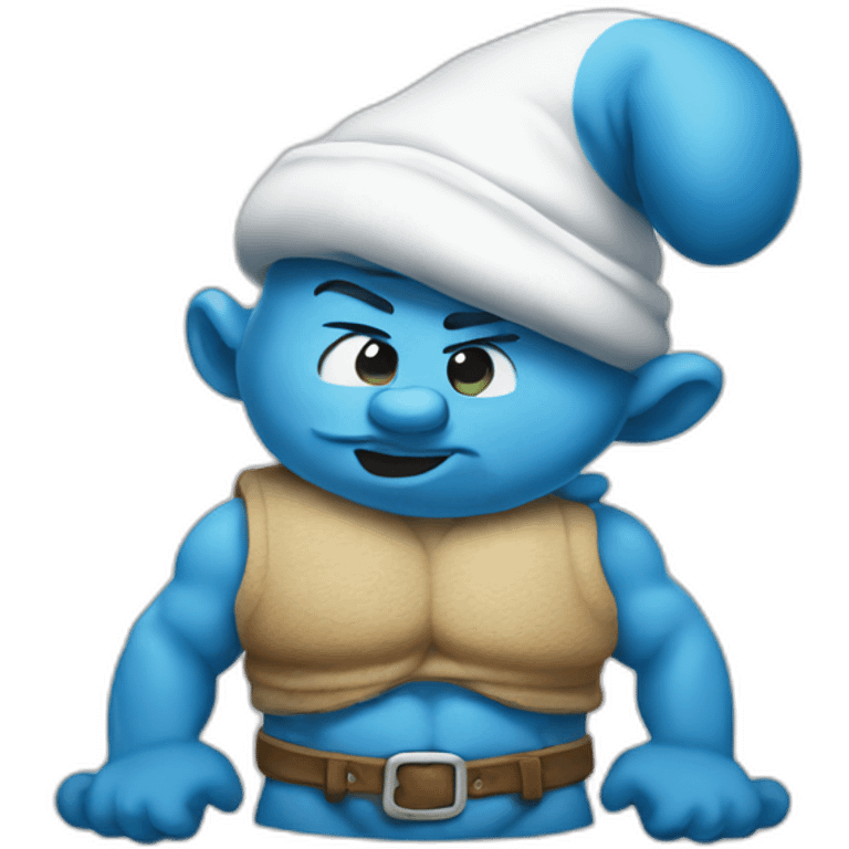 smurf with six pack emoji