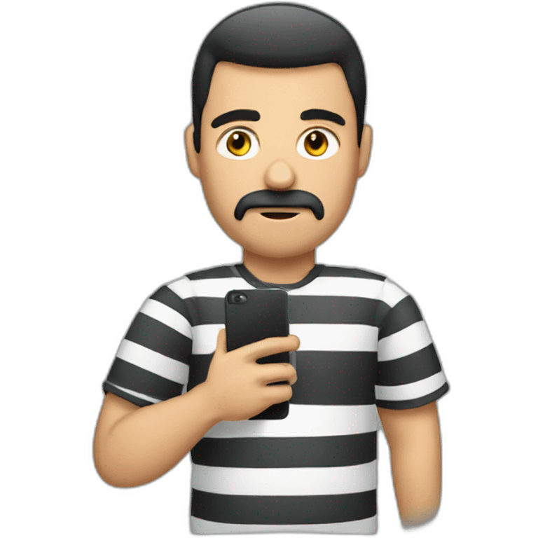 prisoner with phone emoji