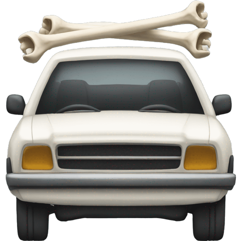 skelton's car with bones emoji