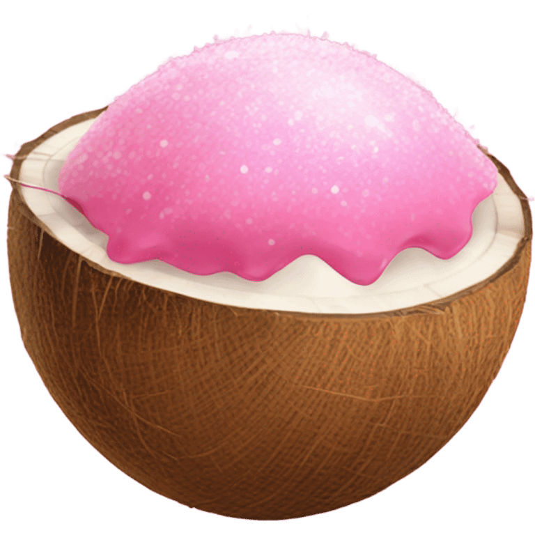 Full Pink coconut with glitter emoji