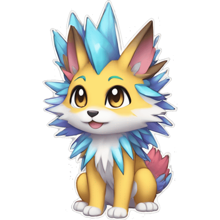 Anthro Scalie Spiky Cool Edgy Magical Shiny Colorful Pastel Sparkle Kemono-style Chibi Fantasy-Animal-Fakémon-Pokémon-Hybrid Fur Sona Aesthetic Full Body emoji