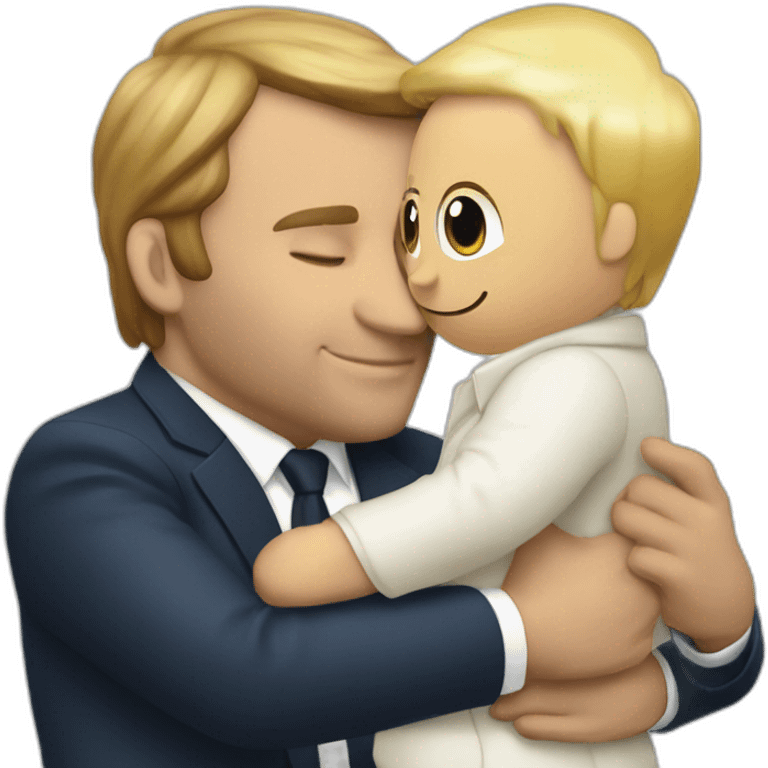 Macron hugging poutine emoji