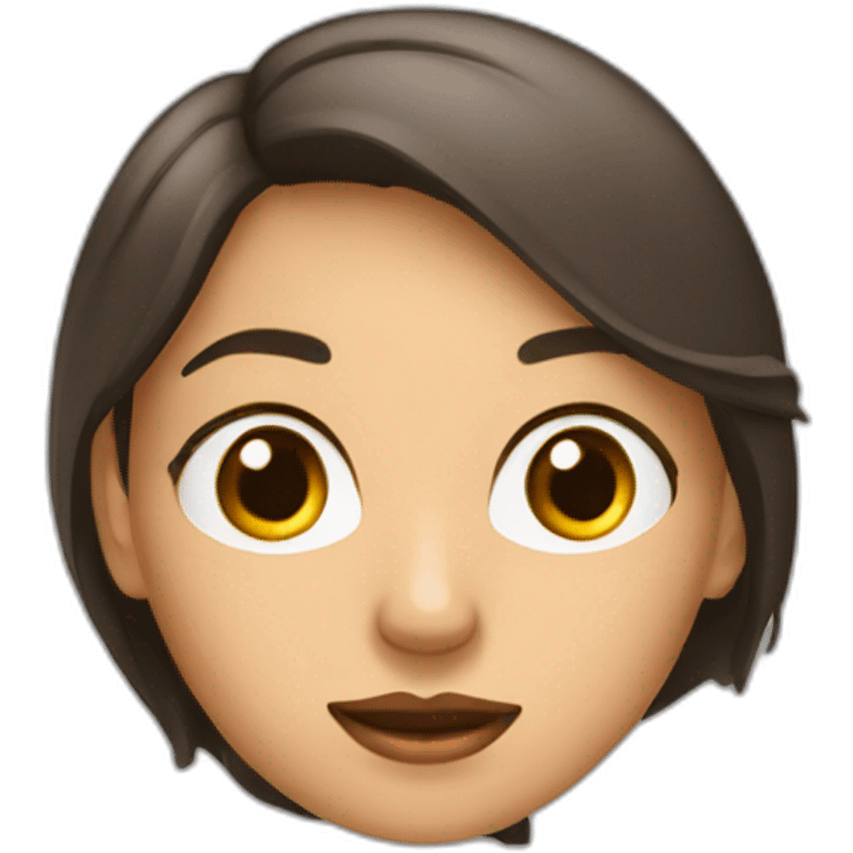 mujer ojos chinos, cabello lacio mediano, piel trigueña, delgada emoji